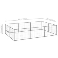 Dog Kennel Silver 6 m² Steel Kings Warehouse 