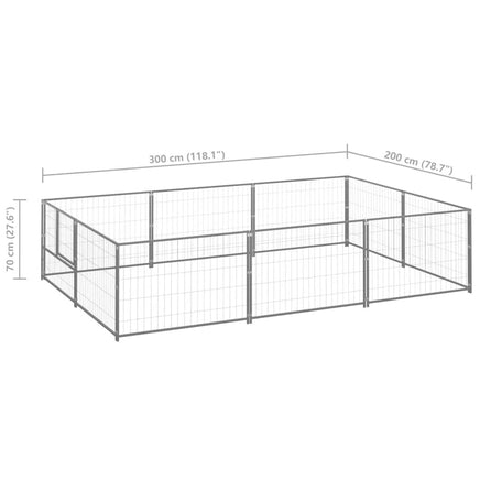 Dog Kennel Silver 6 m² Steel Kings Warehouse 