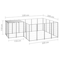 Dog Kennel Silver 6.05 m² Steel Kings Warehouse 