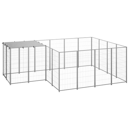 Dog Kennel Silver 6.05 m² Steel Kings Warehouse 