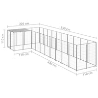 Dog Kennel Silver 7.26 m² Steel Kings Warehouse 