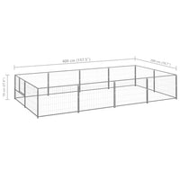 Dog Kennel Silver 8 m² Steel Kings Warehouse 