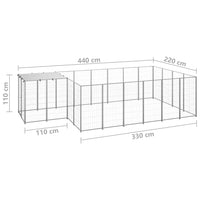 Dog Kennel Silver 8.47 m² Steel Kings Warehouse 