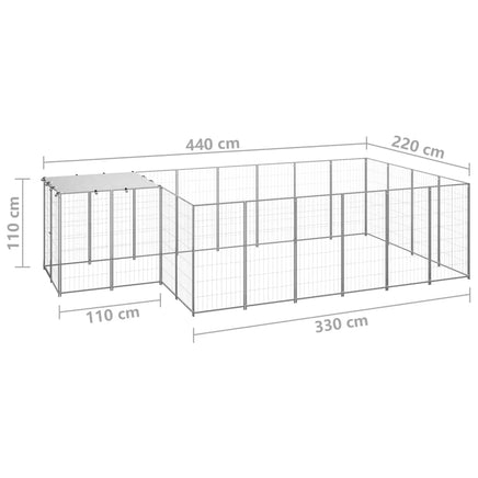 Dog Kennel Silver 8.47 m² Steel Kings Warehouse 