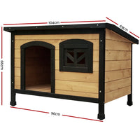 Dog Pet Kennel Dog House Large Wooden 96cm x 69cm x 66cm dog supplies Kings Warehouse 