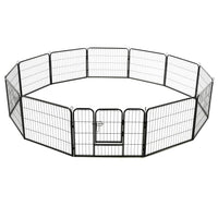 Dog Playpen 12 Panels Steel 80x60 cm Black Kings Warehouse 