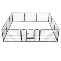 Dog Playpen 12 Panels Steel 80x60 cm Black Kings Warehouse 