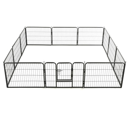 Dog Playpen 12 Panels Steel 80x60 cm Black Kings Warehouse 
