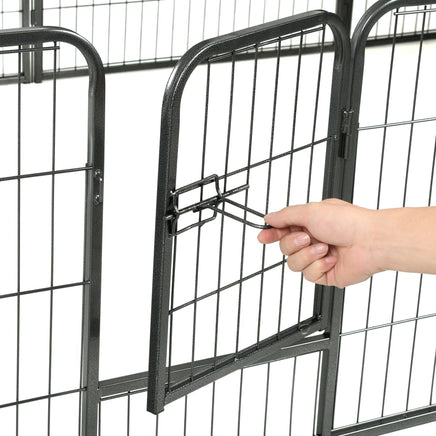 Dog Playpen 12 Panels Steel 80x60 cm Black Kings Warehouse 