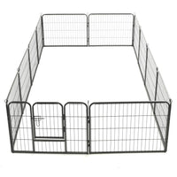 Dog Playpen 12 Panels Steel 80x60 cm Black Kings Warehouse 