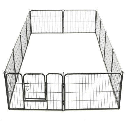 Dog Playpen 12 Panels Steel 80x60 cm Black Kings Warehouse 