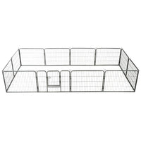 Dog Playpen 12 Panels Steel 80x60 cm Black Kings Warehouse 