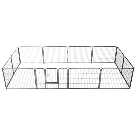 Dog Playpen 12 Panels Steel 80x60 cm Black Kings Warehouse 