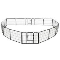 Dog Playpen 16 Panels Steel 60x80 cm Black Kings Warehouse 