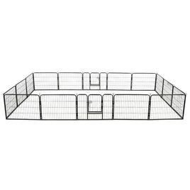 Dog Playpen 16 Panels Steel 60x80 cm Black Kings Warehouse 