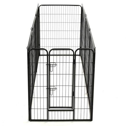 Dog Playpen 8 Panels Steel 80x100 cm Black Kings Warehouse 