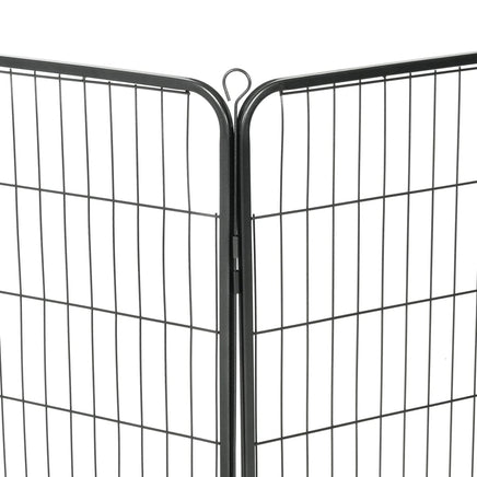 Dog Playpen 8 Panels Steel 80x100 cm Black Kings Warehouse 