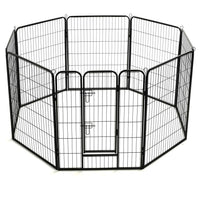 Dog Playpen 8 Panels Steel 80x100 cm Black Kings Warehouse 