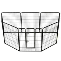 Dog Playpen 8 Panels Steel 80x100 cm Black Kings Warehouse 