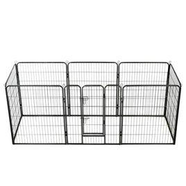 Dog Playpen 8 Panels Steel 80x100 cm Black Kings Warehouse 