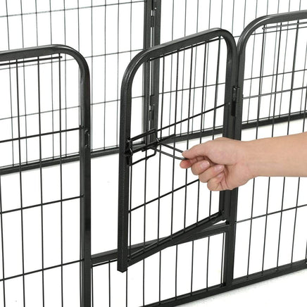 Dog Playpen 8 Panels Steel 80x60 cm Black Kings Warehouse 