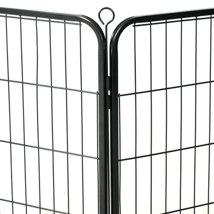 Dog Playpen 8 Panels Steel 80x60 cm Black Kings Warehouse 
