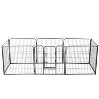 Dog Playpen 8 Panels Steel 80x80 cm Black Kings Warehouse 