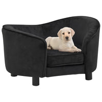 Dog Sofa Black 69x49x40 cm Plush Kings Warehouse 