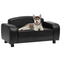 Dog Sofa Black 80x50x40 cm Faux Leather Kings Warehouse 