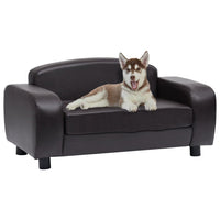 Dog Sofa Brown 80x50x40 cm Faux Leather Kings Warehouse 