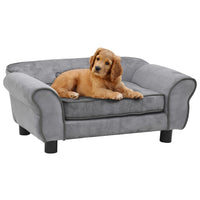 Dog Sofa Grey 72x45x30 cm Plush Kings Warehouse 