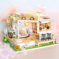 Dollhouse Miniature with Furniture Kit Plus Dust Proof and Music Movement - Cat Coffee (Valentine's Day Gift Idea) Kings Warehouse 