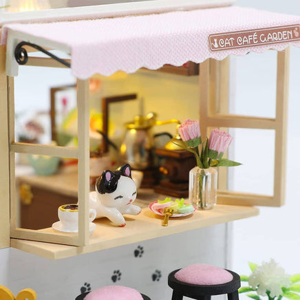Dollhouse Miniature with Furniture Kit Plus Dust Proof and Music Movement - Cat Coffee (Valentine's Day Gift Idea) Kings Warehouse 