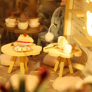 Dollhouse Miniature with Furniture Kit Plus Dust Proof and Music Movement - Cat Coffee (Valentine's Day Gift Idea) Kings Warehouse 