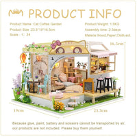 Dollhouse Miniature with Furniture Kit Plus Dust Proof and Music Movement - Cat Coffee (Valentine's Day Gift Idea) Kings Warehouse 