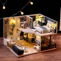 Dollhouse Miniature with Furniture Kit Plus Dust Proof and Music Movement - Cozy time Kings Warehouse 