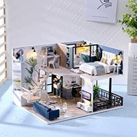 Dollhouse Miniature with Furniture Kit Plus Dust Proof and Music Movement - Cozy time (Valentine's Day Gift Idea) Kings Warehouse 