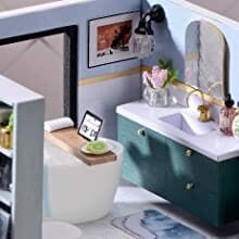 Dollhouse Miniature with Furniture Kit Plus Dust Proof and Music Movement - Cozy time (Valentine's Day Gift Idea) Kings Warehouse 