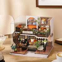 Dollhouse Miniature with Furniture Kit Plus Dust Proof and Music Movement - Forest Tea Shop Kings Warehouse 