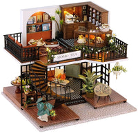 Dollhouse Miniature with Furniture Kit Plus Dust Proof and Music Movement - Forest Tea Shop Kings Warehouse 