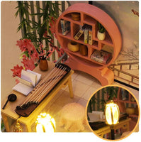 Dollhouse Miniature with Furniture Kit Plus Dust Proof and Music Movement - Guqin Pavilion (1:24 Scale Creative Room Idea) Kings Warehouse 