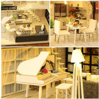 Dollhouse Miniature with Furniture Kit Plus Dust Proof and Music Movement - Happy time (1:24 Scale Creative Room Idea) Kings Warehouse 