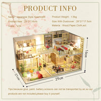 Dollhouse Miniature with Furniture Kit Plus Dust Proof and Music Movement - Japanese Apartment (1:24 Scale Creative Room Idea) Kings Warehouse 