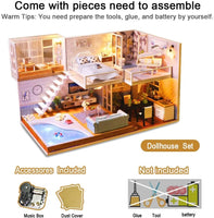 Dollhouse Miniature with Furniture Kit Plus Dust Proof and Music Movement - Met you (1:24 Scale Creative Room Idea) Kings Warehouse 