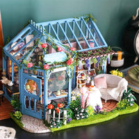 Dollhouse Miniature with Furniture Kit Plus Dust Proof and Music Movement - Rosa Garden Tea Kings Warehouse 