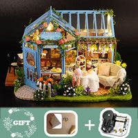 Dollhouse Miniature with Furniture Kit Plus Dust Proof and Music Movement - Rosa Garden Tea Kings Warehouse 