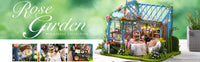 Dollhouse Miniature with Furniture Kit Plus Dust Proof and Music Movement - Rosa Garden Tea Kings Warehouse 