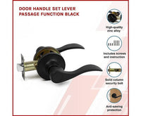 Door Handle Set Lever Passage Function Black Kings Warehouse 