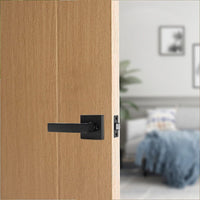 Door Handle Set Lever Passage Function Square Black Kings Warehouse 