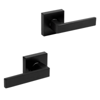 Door Handle Set Lever Passage Function Square Black Kings Warehouse 